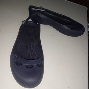 Crocs Jayna Navy Blue Lightweight Slingback Ballet Flats Size 9 EUC